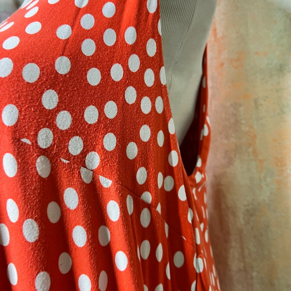 Bpc Polka Dots Empire Waist Casual Hip-Friendly A-Line Dress W/ Patch Pockets View 6